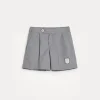 Travelwear-Brunello Cucinelli Bermuda in nylon con pince, tirapancia e badge Tennis Grigio (C004)