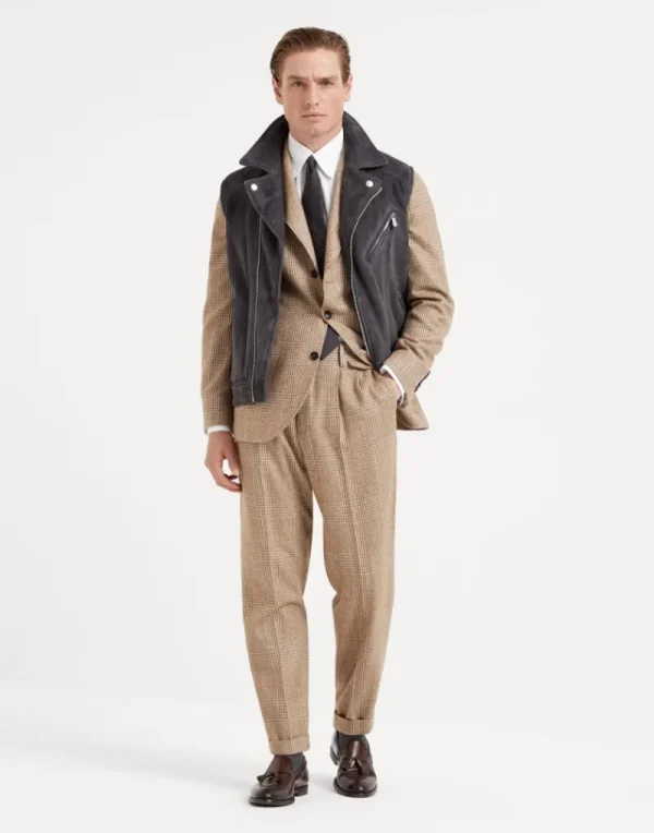 Capospalla-Brunello Cucinelli Biker senza maniche in shearling scamosciato Antracite (C1897)