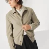 Capospalla-Brunello Cucinelli Bomber stile camicia in gabardina di cotone techno idrorepellente Khaki (C2455)