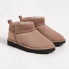 Scarpe-Brunello Cucinelli Boot in camoscio con fodera in shearling e monile Rosa (C1882)