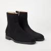 Boots-Brunello Cucinelli Boot in camoscio con zip Nero (C101)