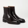 Boots-Brunello Cucinelli Boot in vitello lucido con zip Marrone (C7431)