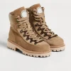 Scarpe-Brunello Cucinelli Boot Mountain in camoscio lavato con patch Marrone Chiaro (CYK03)