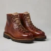 Boots-Brunello Cucinelli Boot Urban Outdoor in vitello pull-up con inserto in velluto a coste Cognac (CQJ69)