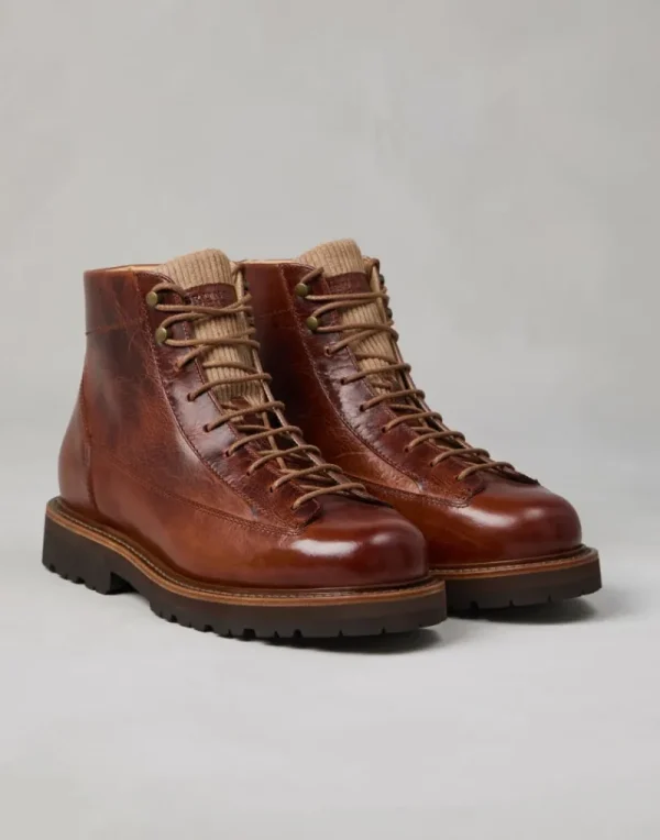 Boots-Brunello Cucinelli Boot Urban Outdoor in vitello pull-up con inserto in velluto a coste Cognac (CQJ69)