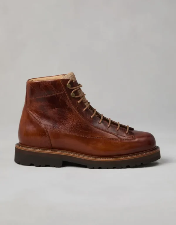 Boots-Brunello Cucinelli Boot Urban Outdoor in vitello pull-up con inserto in velluto a coste Cognac (CQJ69)