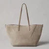 Borse A Mano & Shopper-Brunello Cucinelli Borsa BC Duo piccola in camoscio con monile Grigio Chiaro (C5859)