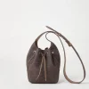 Borse A Tracolla & Zaini-Brunello Cucinelli Borsa Bucket BC Duo piccola in denim no fade Denim Scuro (C003)