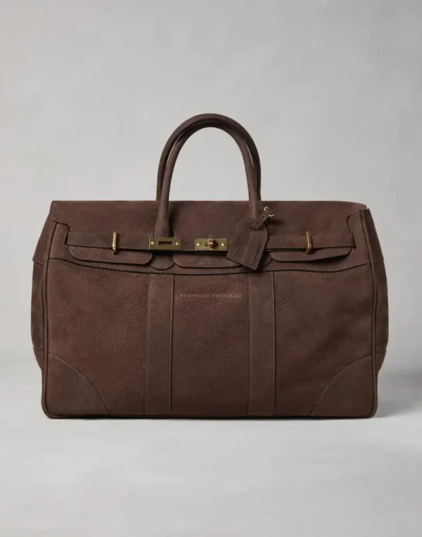 Borse-Brunello Cucinelli Borsa Country in nabuk Marrone (C1035)