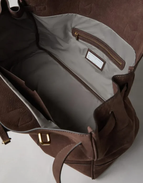 Borse-Brunello Cucinelli Borsa Country in nabuk Marrone (C1035)