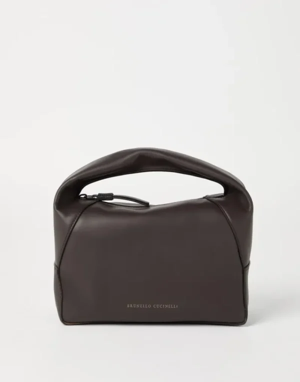 Borse A Mano & Shopper-Brunello Cucinelli Borsa Hobo BC Duo piccola in vitello Marrone (C8279)