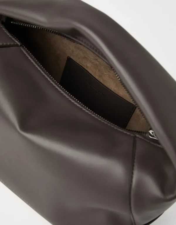 Borse A Mano & Shopper-Brunello Cucinelli Borsa Hobo BC Duo piccola in vitello Marrone (C8279)