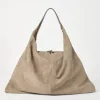 Borse A Mano & Shopper-Brunello Cucinelli Borsa Hobo Swing in camoscio Grigio Chiaro (C5859)