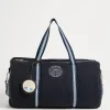 Accessori-Brunello Cucinelli Borsa in gabardina di cotone techno idrorepellente con stampa Surf Blu Navy (C1086)