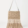 Borse A Mano & Shopper-Brunello Cucinelli Borsa in maglia OPERA Dazzling Macramé in seta e lino fatta a mano Beige (CPS17)