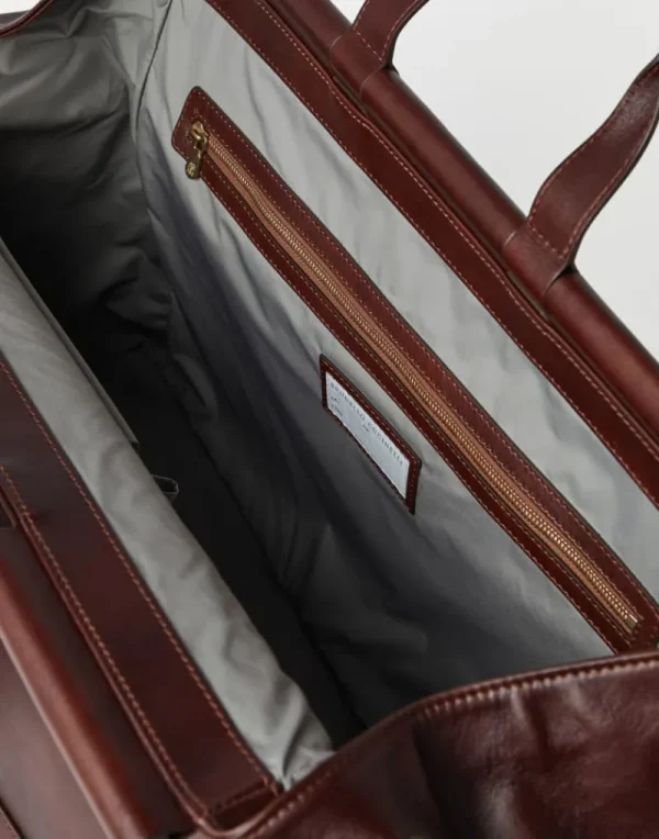 Borse-Brunello Cucinelli Borsa in vitello Burgundy (C8457)