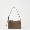 Borse A Tracolla & Zaini-Brunello Cucinelli Borsa Shoulder BC Duo in camoscio con monile Taupe (C8187)