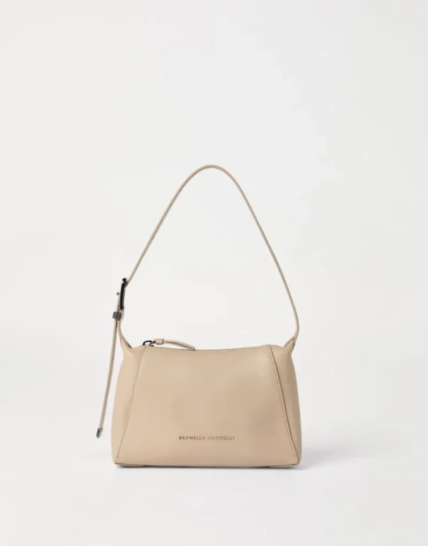 Borse A Mano & Shopper-Brunello Cucinelli Borsa Shoulder BC Duo in nappa con monile Beige (C3251)