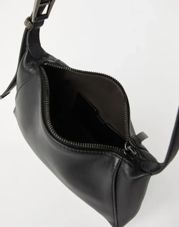 Borse A Mano & Shopper-Brunello Cucinelli Borsa Shoulder BC Duo in nappa con monile Nero (C101)