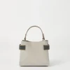 Borse A Tracolla & Zaini-Brunello Cucinelli Borsa Top-Handle Essence piccola in camoscio con Precious Bands Taupe (C2657)