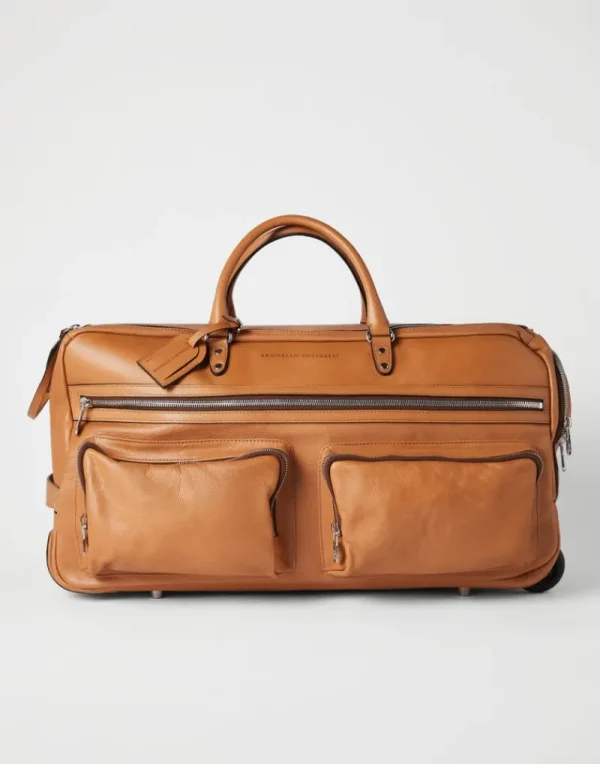 Borse-Brunello Cucinelli Borsa Trolley in vacchetta Cognac (C001)