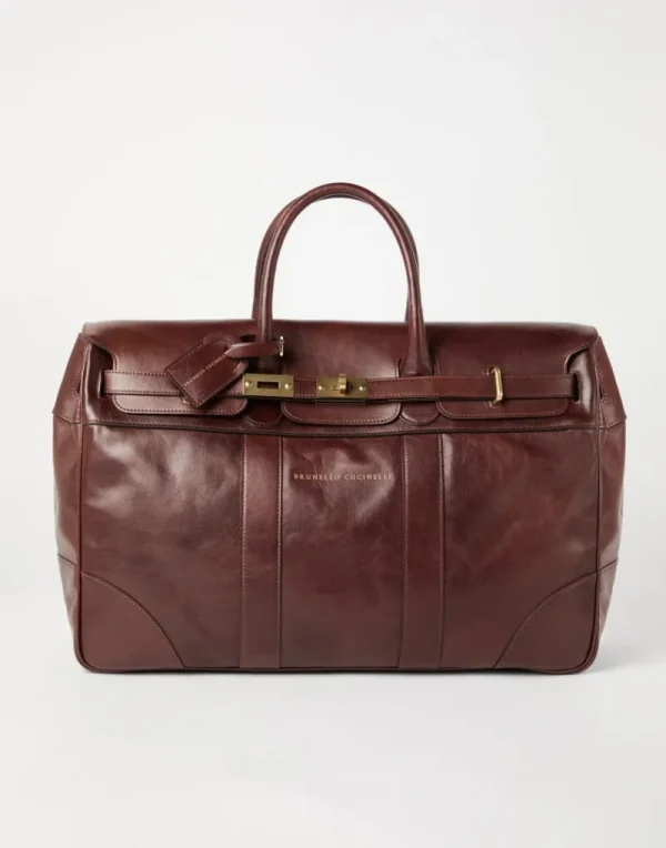 Borse-Brunello Cucinelli Borsa Weekender Country in vitello Burgundy (C8457)