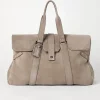 Borse-Brunello Cucinelli Borsa Weekender Country in camoscio Grigio Pietra (C1929)