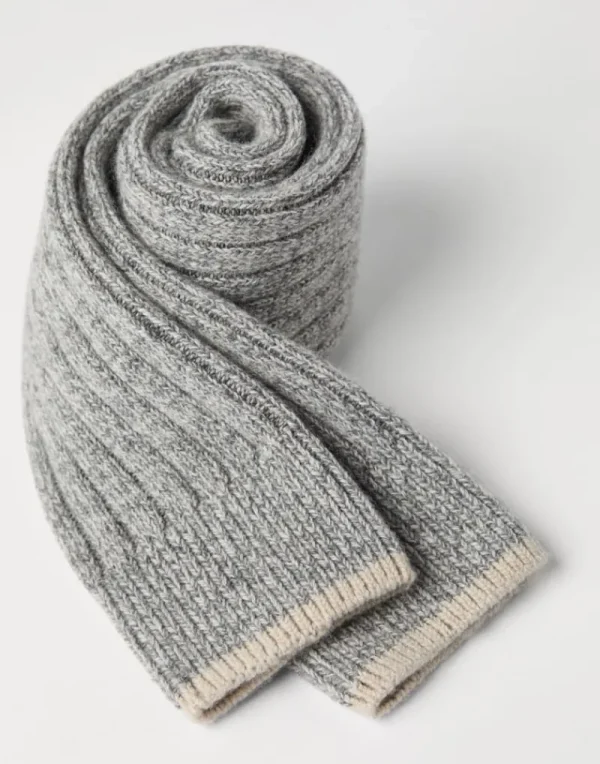 Altri Accessori-Brunello Cucinelli Calze in maglia di cashmere chiné a coste Grigio (CEC40)