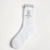 Accessori-Brunello Cucinelli Calzini in cotone a coste con logo Tennis Grigio (CW335)