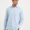 Camicie-Brunello Cucinelli Camicia basic fit in Oxford leggero con colletto francese Cielo (C012)