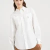 Camicie-Brunello Cucinelli Camicia in Oxford di cotone con logo Bianco (C159)