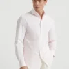 Camicie-Brunello Cucinelli Camicia slim fit in popeline con colletto francese Rosa Chiaro (C001)