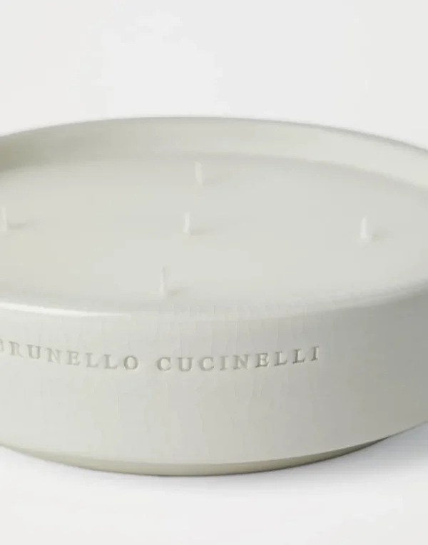 Candele & Fragranze-Brunello Cucinelli Candela extra large profumata in vaso di ceramica Bianco (C159)