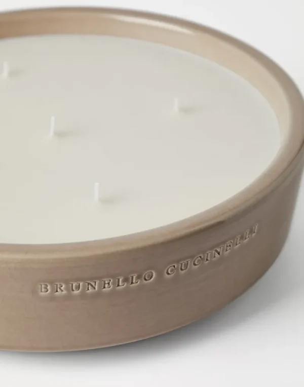 Candele & Fragranze-Brunello Cucinelli Candela extra large profumata in vaso di ceramica Fango (CPRUK)