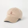 Cappelli-Brunello Cucinelli Cappello Baseball in beaver leggero di cashmere e vicuña con logo ricamato Beige (CBX59)