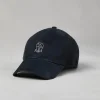 Cappelli-Brunello Cucinelli Cappello Baseball in camoscio leggero con logo ricamato Denim (CRX34)