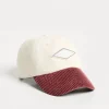 Accessori-Brunello Cucinelli Cappello Baseball in denim e velluto a coste con patch Corallo (CMB46)