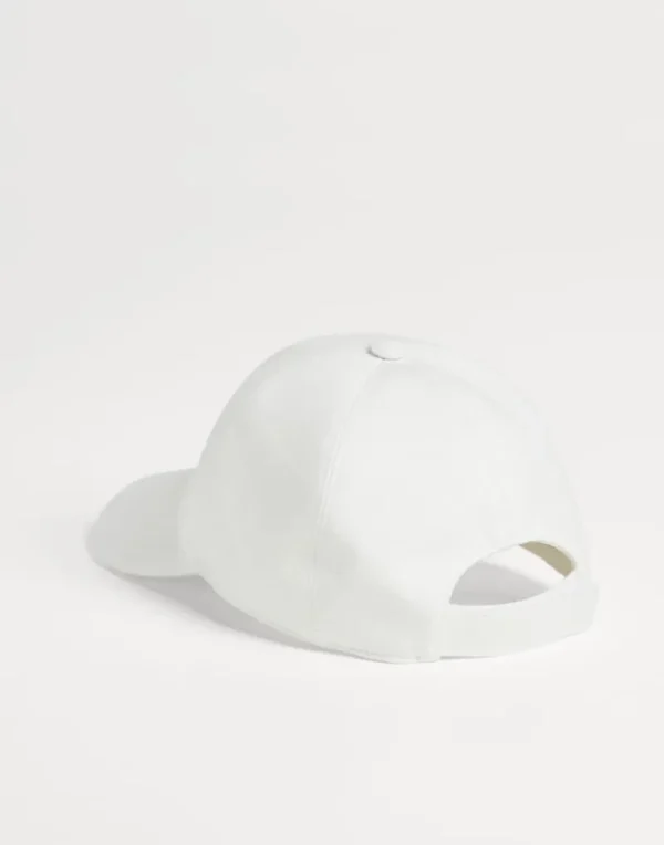 Accessori-Brunello Cucinelli Cappello Baseball in felpa con ricamo Dazzling Bianco (C600)