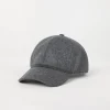 Cappelli-Brunello Cucinelli Cappello Baseball in flanella di lana vergine e cashmere con Shiny Band Grigio Scuro (C032)