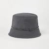 Cappelli-Brunello Cucinelli Cappello Bucket in lana Tropical Luxury con Shiny Band Lignite (C4078)