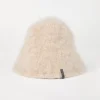 Cappelli-Brunello Cucinelli Cappello Bucket in maglia di mohair e lana con monile Beige (C9140)