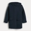 Capospalla-Brunello Cucinelli Cappotto in panno double di lana vergine e cashmere con cappuccio e monile Notte (C005)