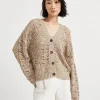 Maglieria-Brunello Cucinelli Cardigan Foliage Lace in lino e seta Diamante Beige (C3785)