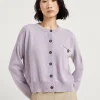 Maglieria-Brunello Cucinelli Cardigan in cashmere con monile Lilla (C9101)