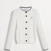 Maglieria-Brunello Cucinelli Cardigan in cotone a treccia con logo Panama (CRN23)