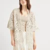 Event Dressing | Maglieria-Brunello Cucinelli Cardigan OPERA Dazzling Macramé in seta e lino fatto a mano Naturale (CLY85)