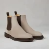 Boots-Brunello Cucinelli Chelsea Boot in camoscio Beige Freddo (C6465)