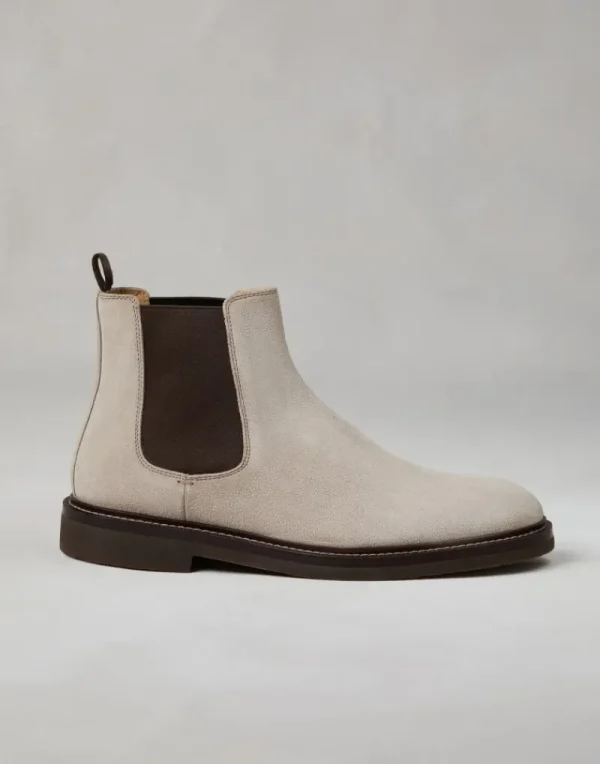 Boots-Brunello Cucinelli Chelsea Boot in camoscio Beige Freddo (C6465)