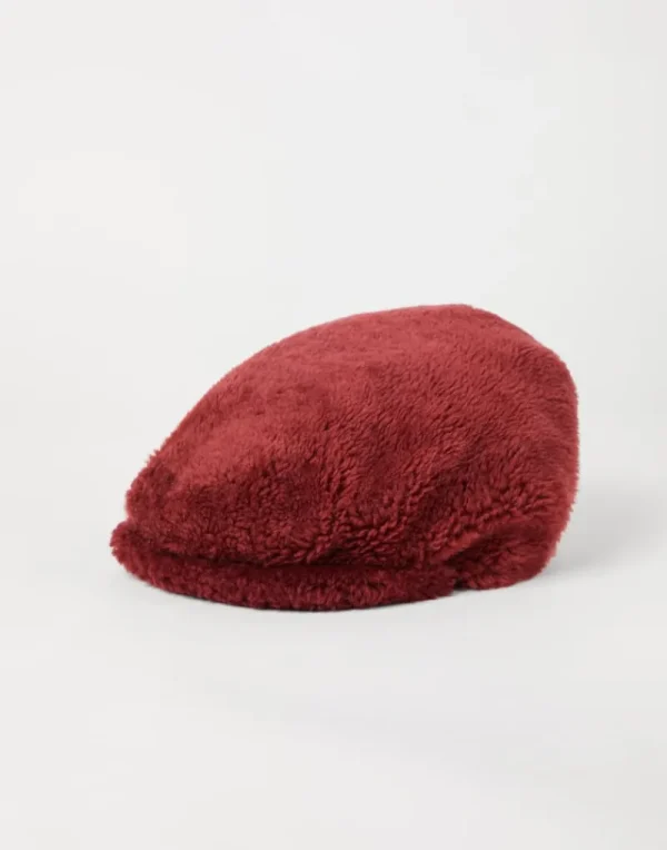 Cappelli-Brunello Cucinelli Coppola in shearling merino Rubino (C7493)