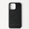 Life Attitude-Brunello Cucinelli Cover per iPhone 15 Pro Max in vitello con grana Nero (C101)